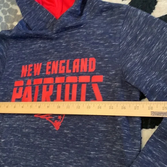 Team Apparel New England Patriots Youth Large (10/12) Sweatshirt Blue Hoodie - Picture 3 of 8